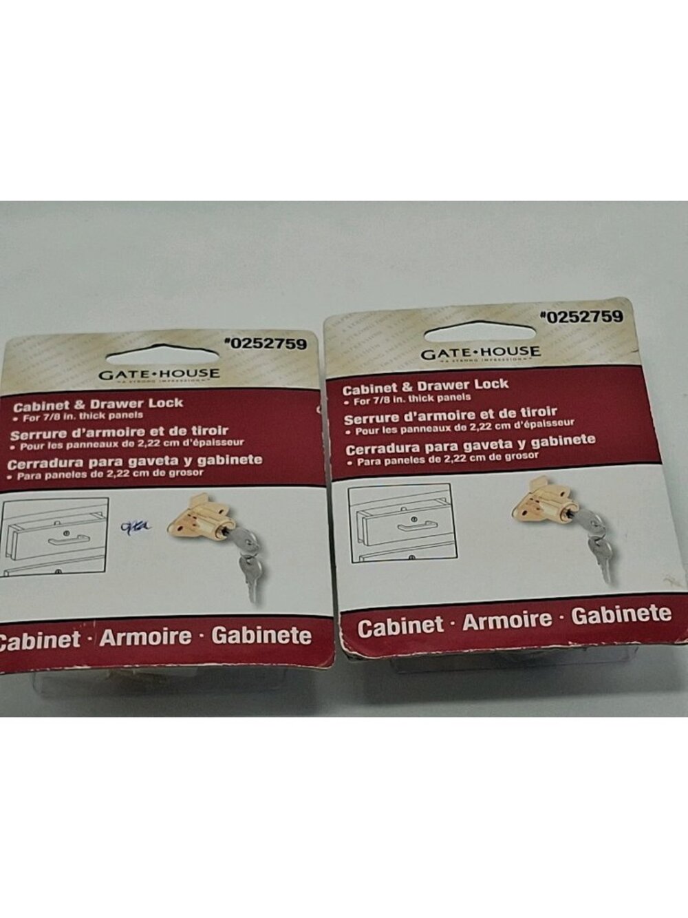 2 Gate House Cabinet & Drawer, Door Lock For 7/8” Thick Panels,